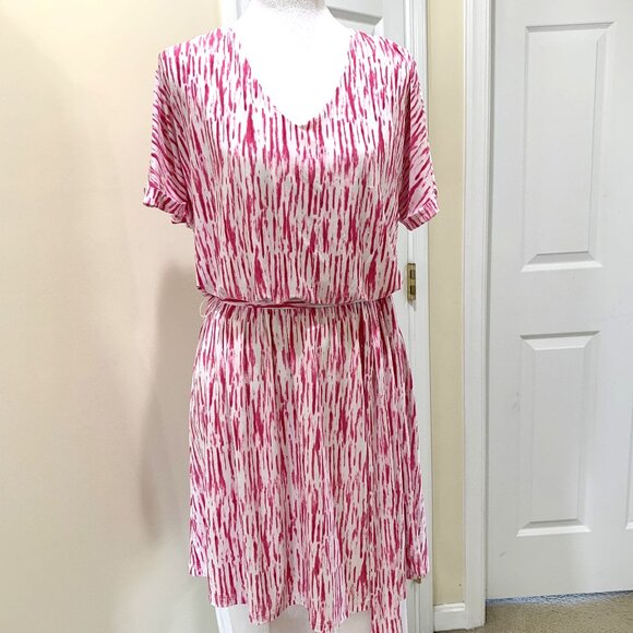 INC International Concepts Dresses & Skirts - NWT Inc. Dress Pink Slip-on Lightweight Midi Women Short Sleeves Size Medium